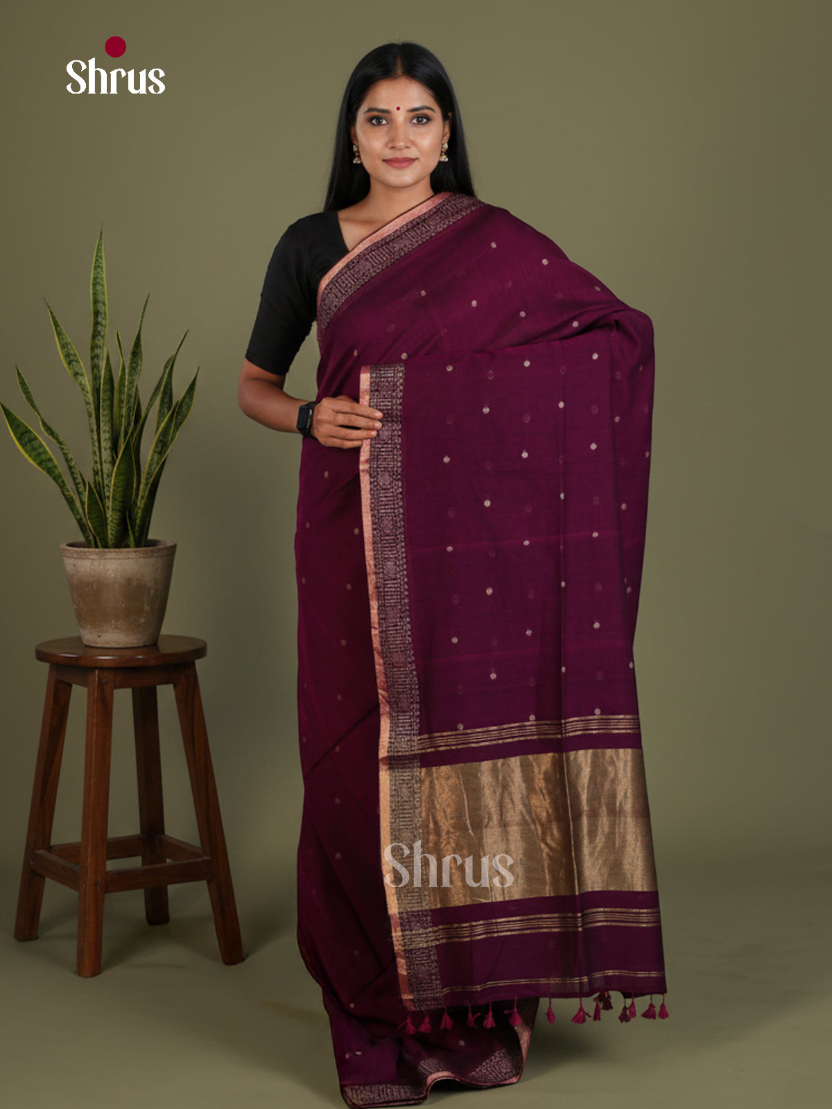 Bengal cotton Saree - EES21795 - Shop on Shrus.com