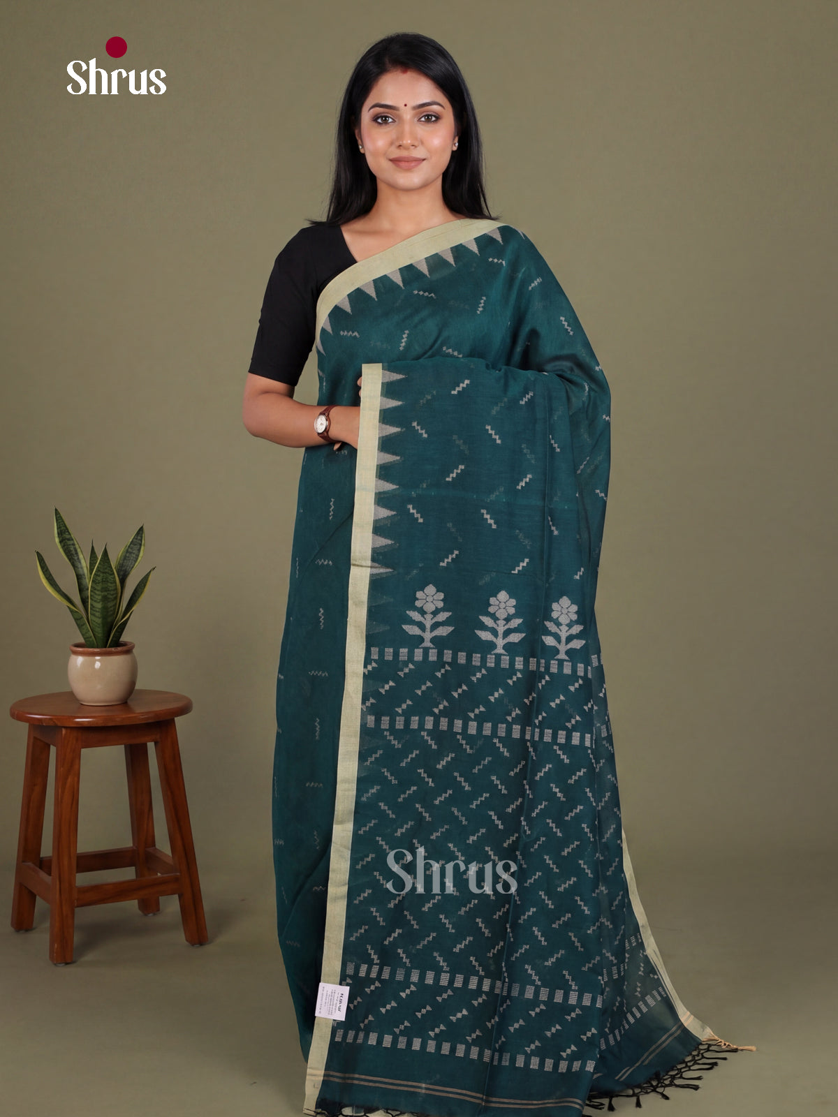 Bengal cotton Saree - EES21800 - Shop on Shrus.com