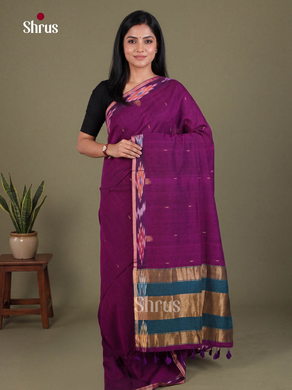 Bengal cotton Saree - EES21823 - Shop on Shrus.com