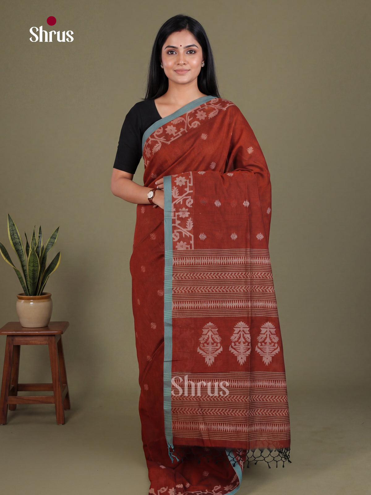 Bengal cotton Saree - EES21851 - Shop on Shrus.com