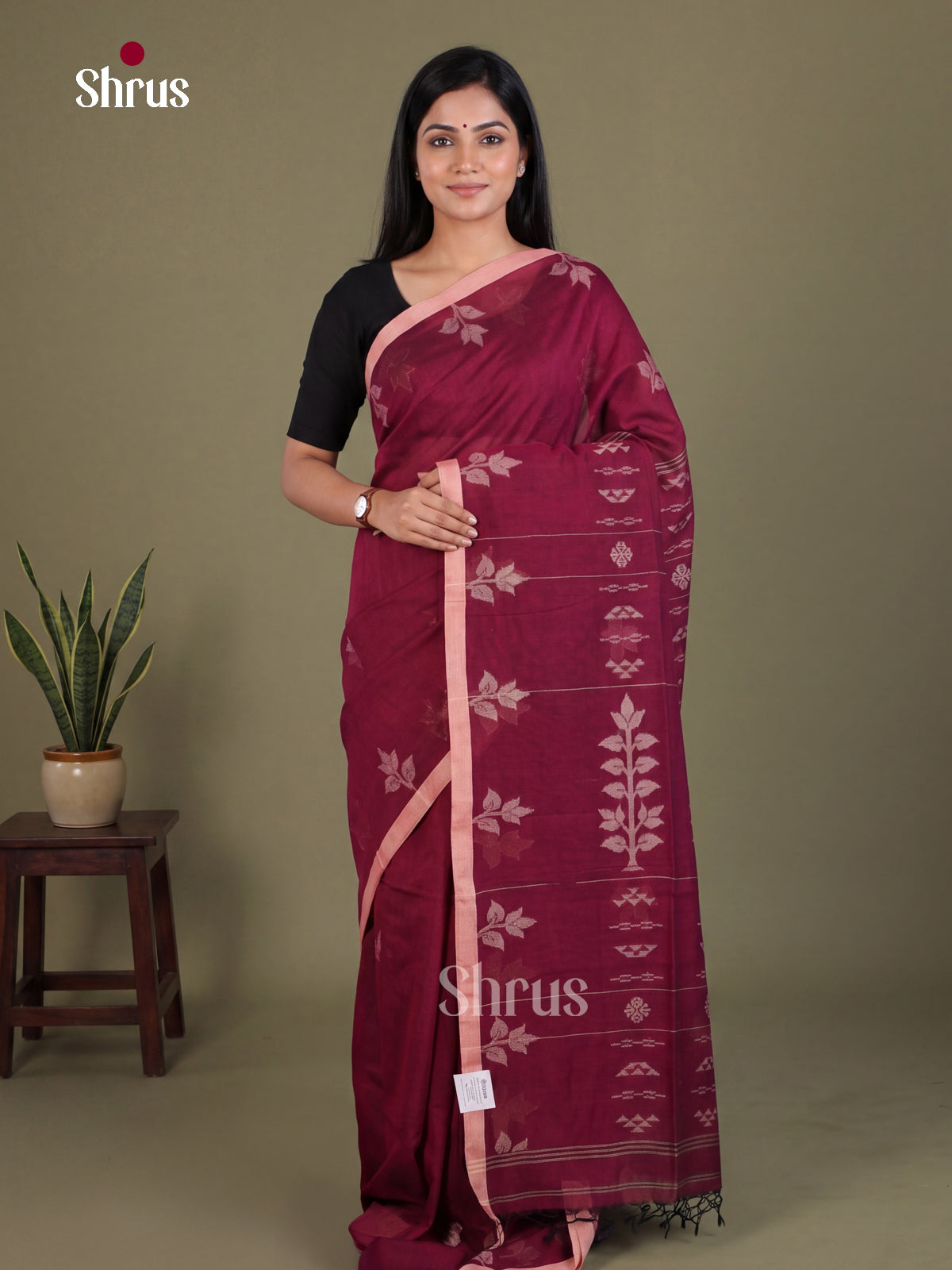 Bengal cotton Saree - EES21864 - Shop on Shrus.com