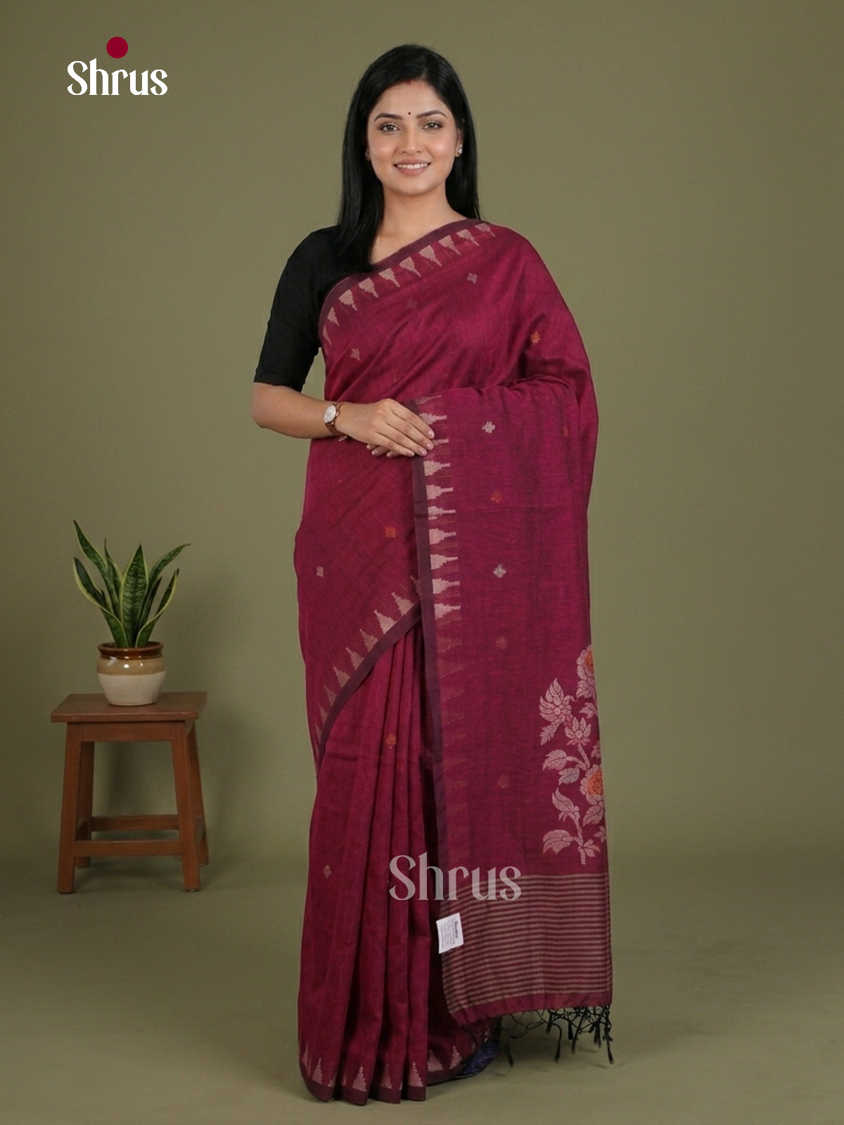 Bengal cotton Saree - EES21871 - Shop on Shrus.com