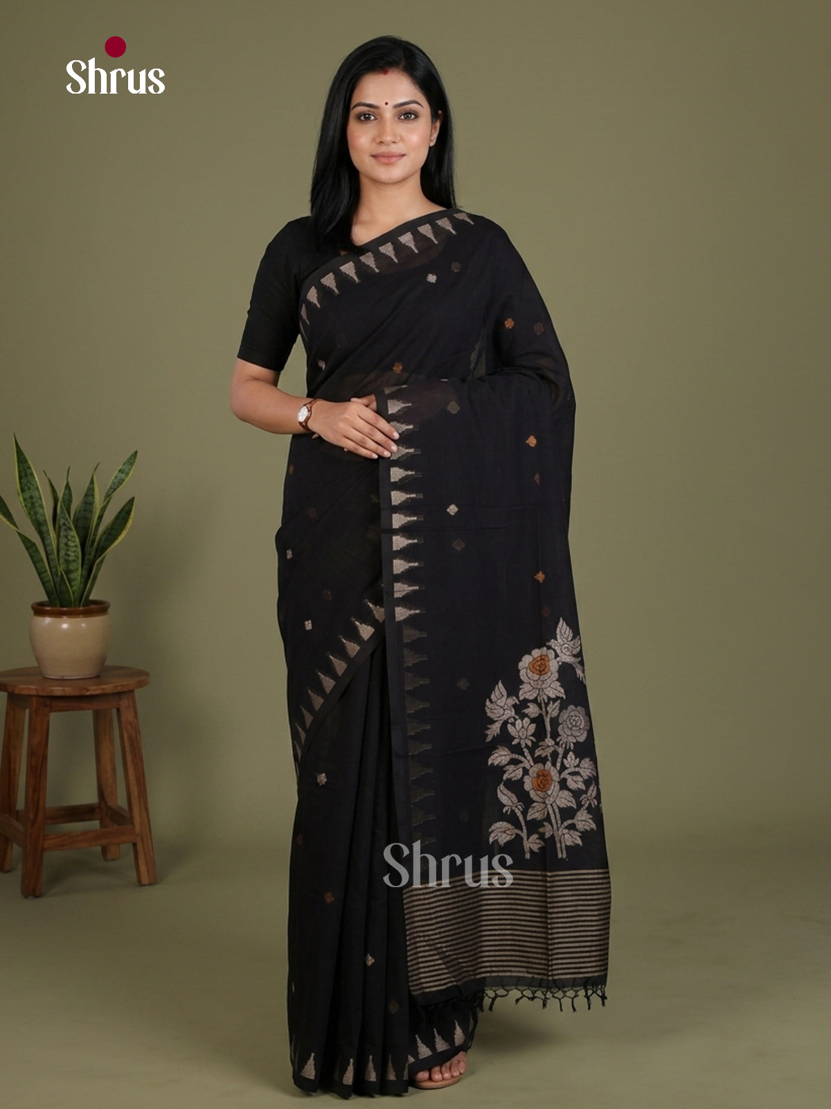 Bengal cotton Saree - EES21878 - Shop on Shrus.com