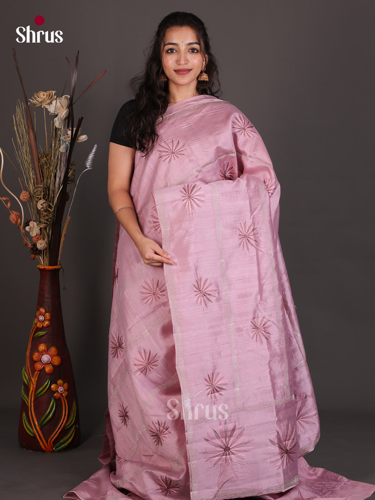 Semi Rawsilk Embroidery Saree - EES22162