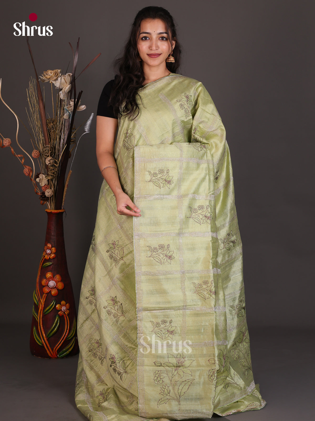 Semi Rawsilk Embroidery Saree - EES22172