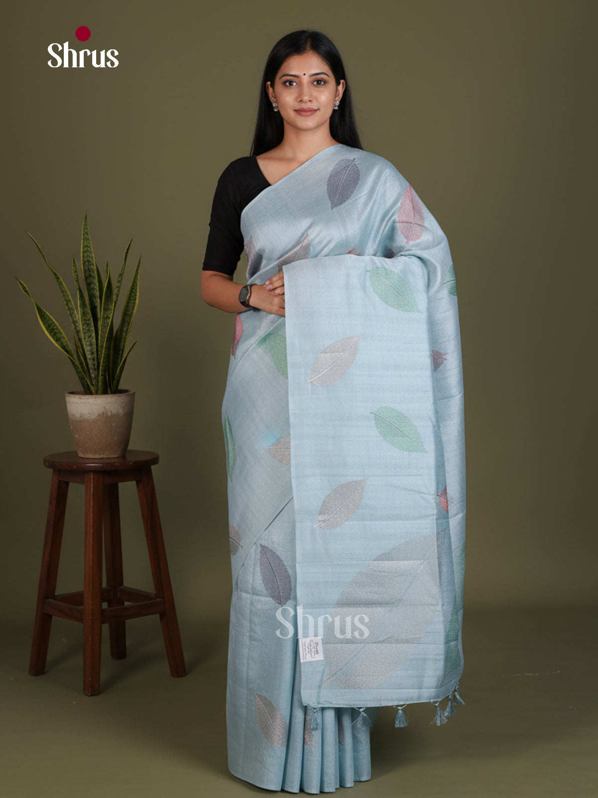 Semi Rawsilk Embroidery Saree - EES22215 - Shop on Shrus.com