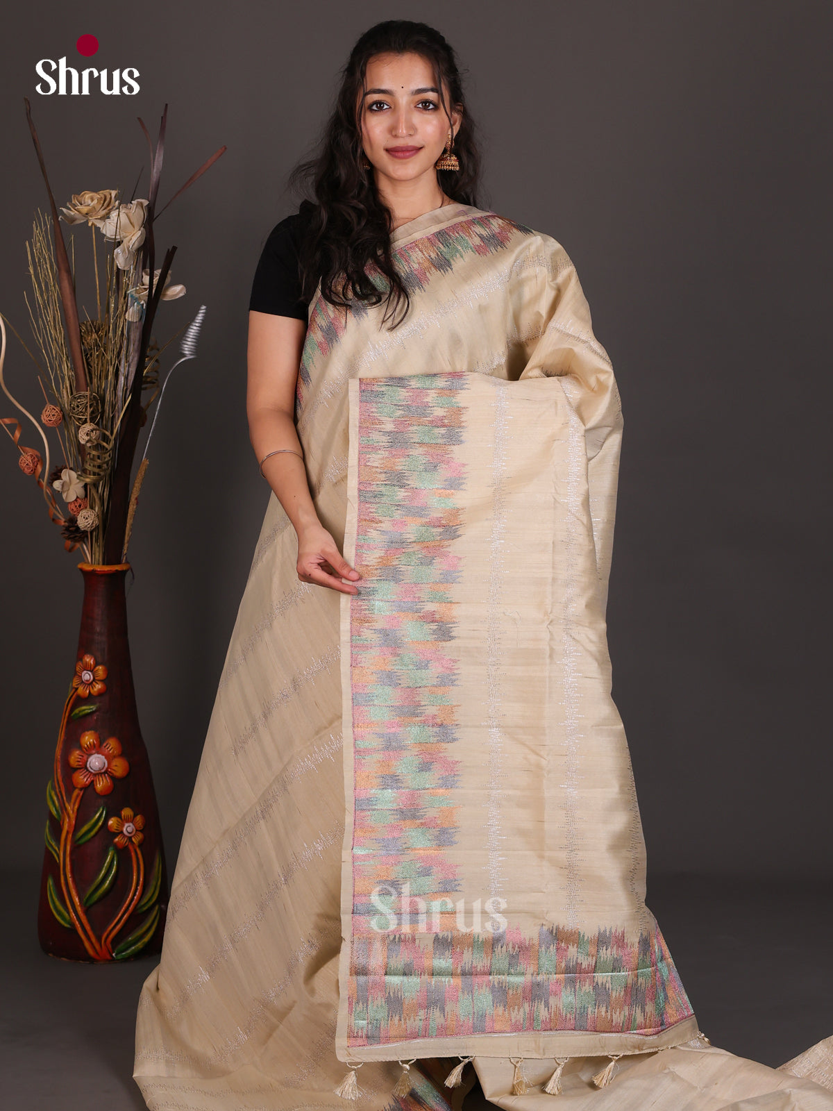 Semi Rawsilk Embroidery Saree - EES22238