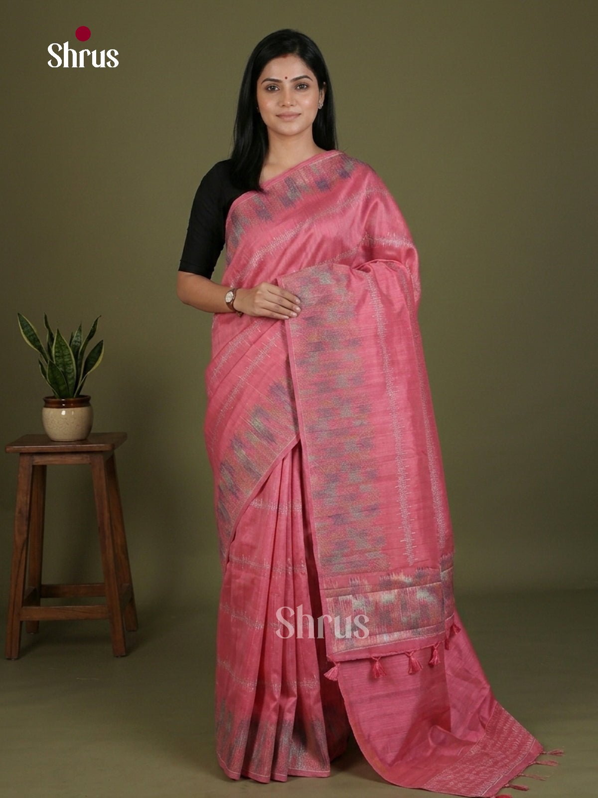 Semi Rawsilk Embroidery Saree - EES22245 - Shop on Shrus.com