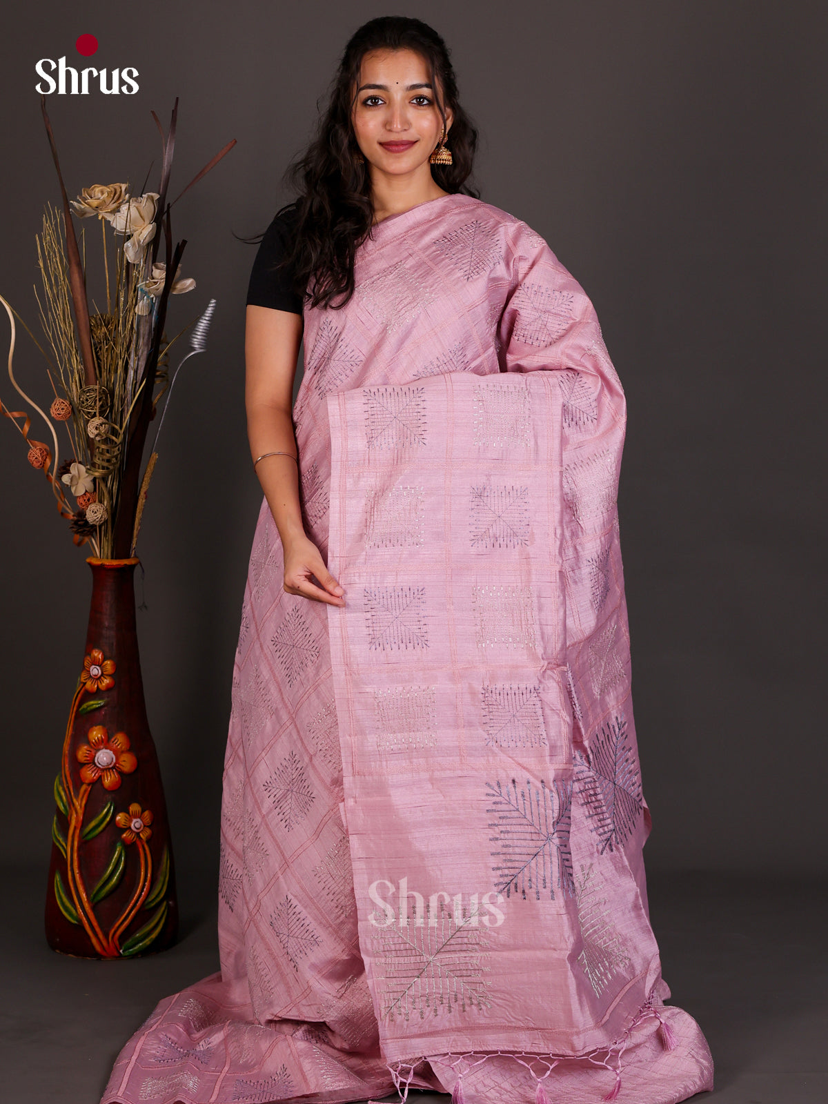 Semi Rawsilk Embroidery Saree - EES22260