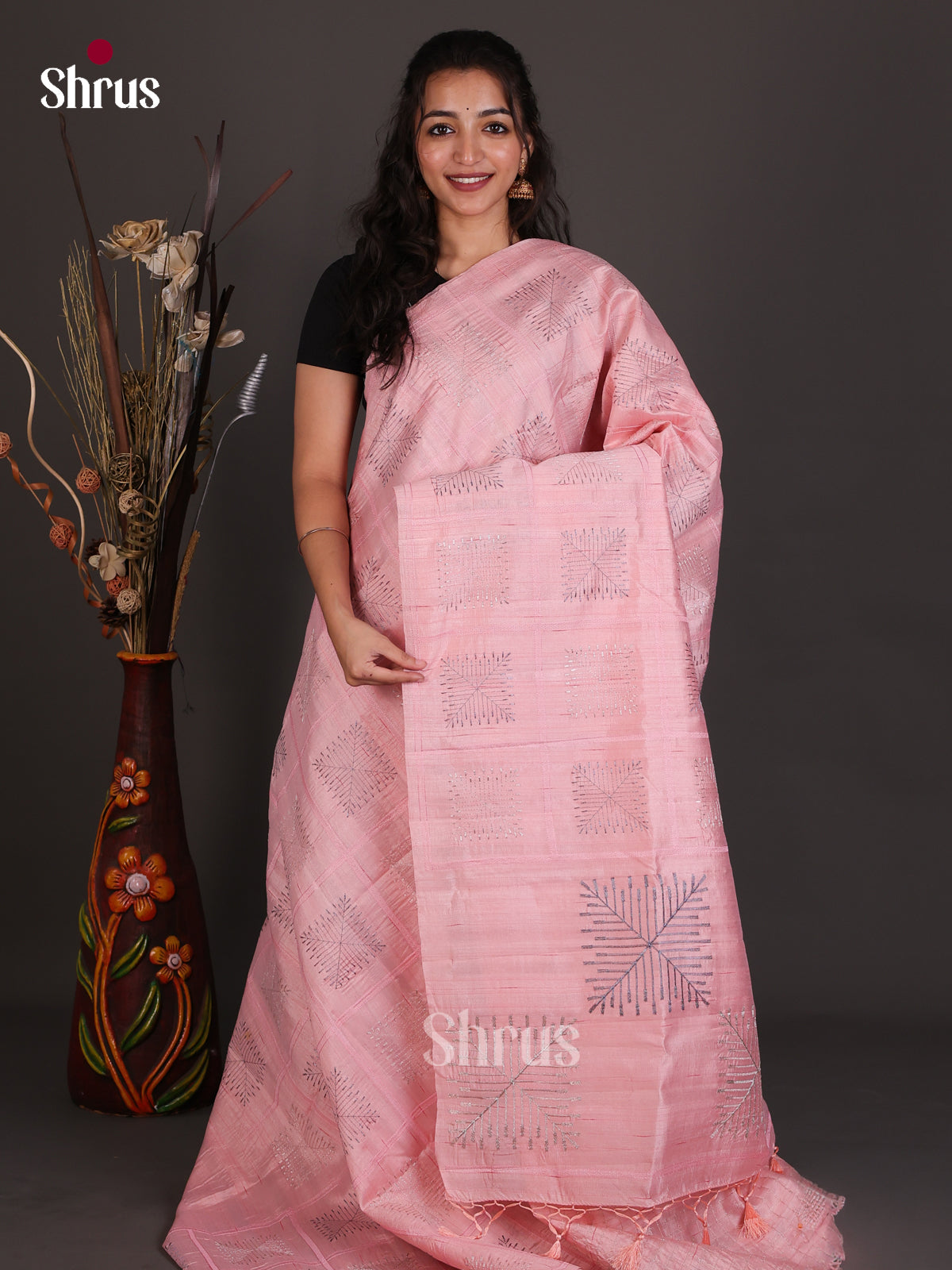 Semi Rawsilk Embroidery Saree - EES22261