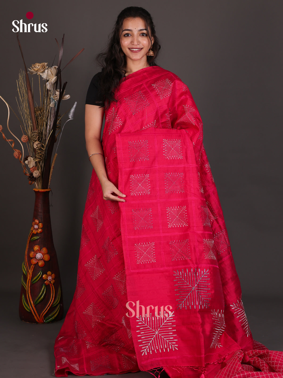 Semi Rawsilk Embroidery Saree - EES22265