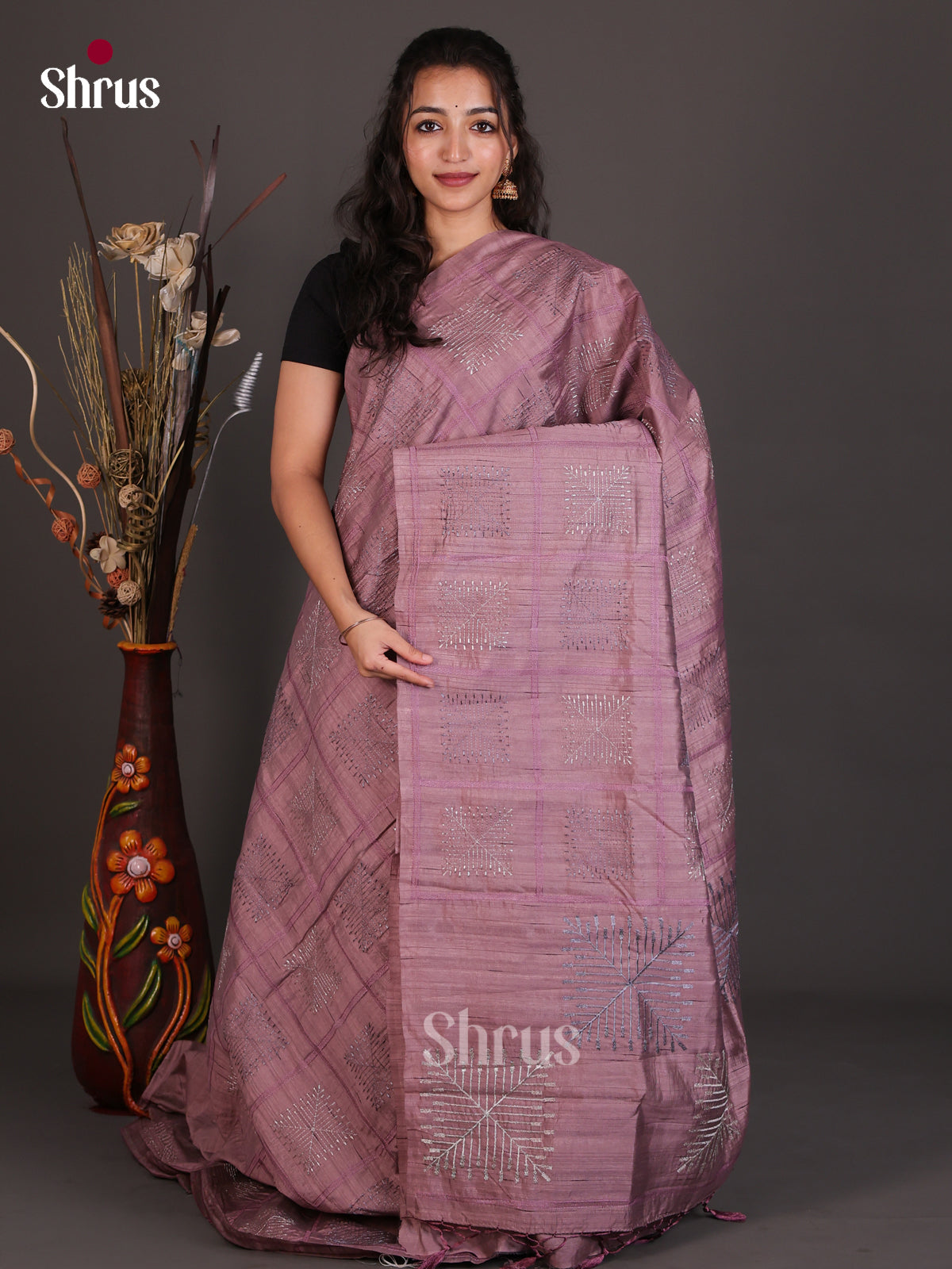 Semi Rawsilk Embroidery Saree - EES22269