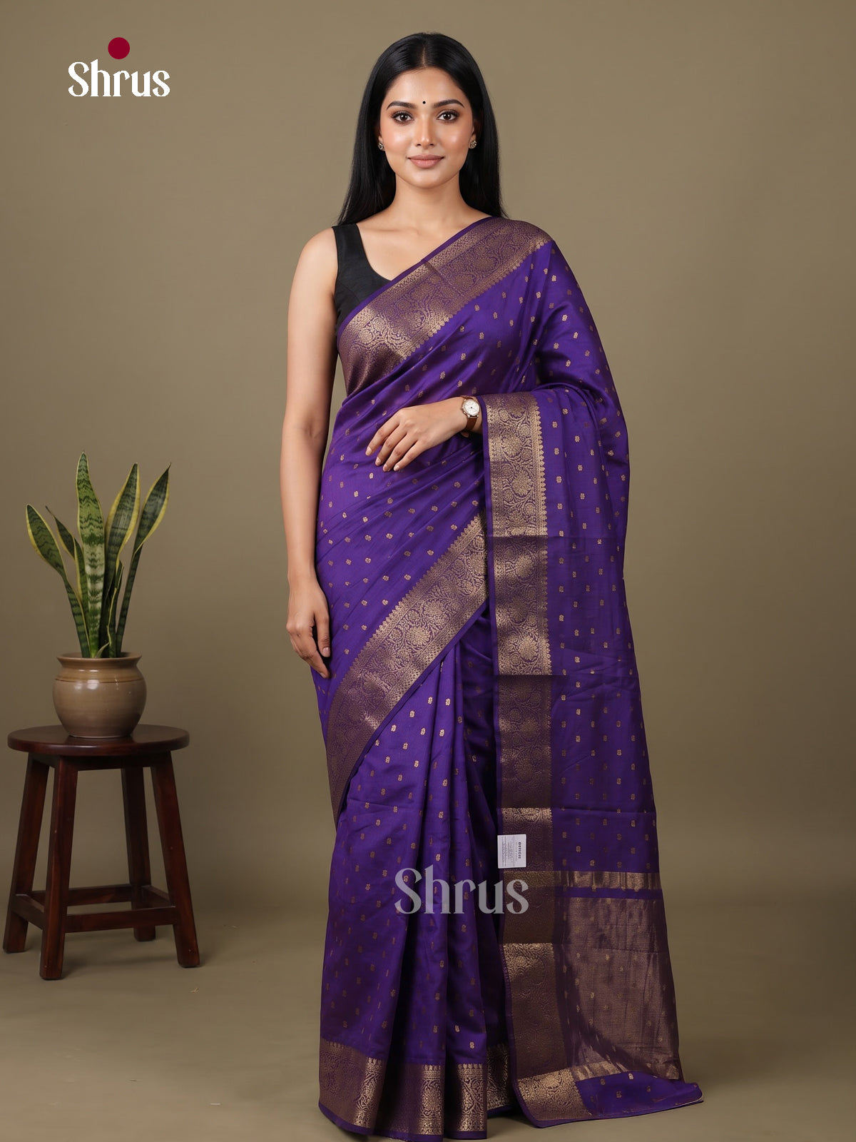 Semi Rawsilk Saree - EES23199 - Shop on Shrus.com
