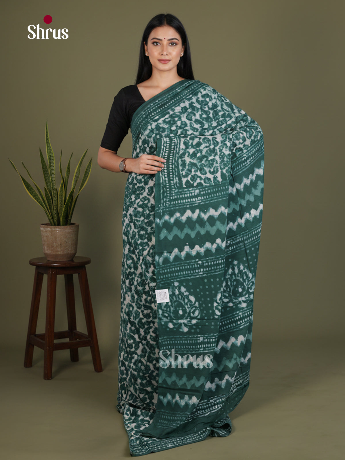 Green - Jaipur cotton Saree - EES25129