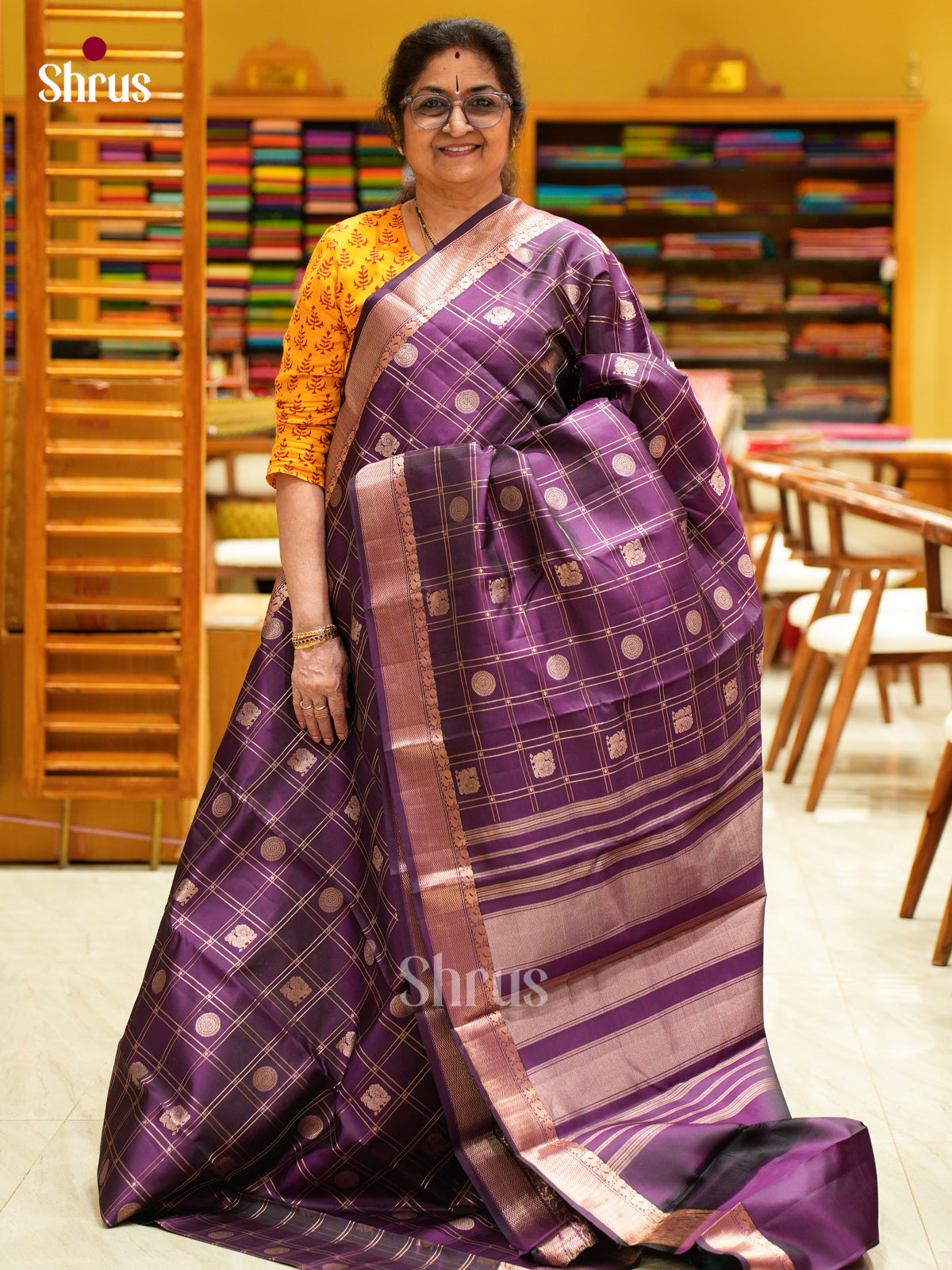 Kanchipuram silk Saree - EES27080 - Shop on Shrus.com