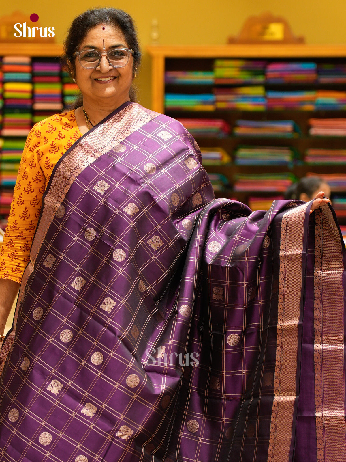 Kanchipuram silk Saree - EES27080 - Shop on Shrus.com