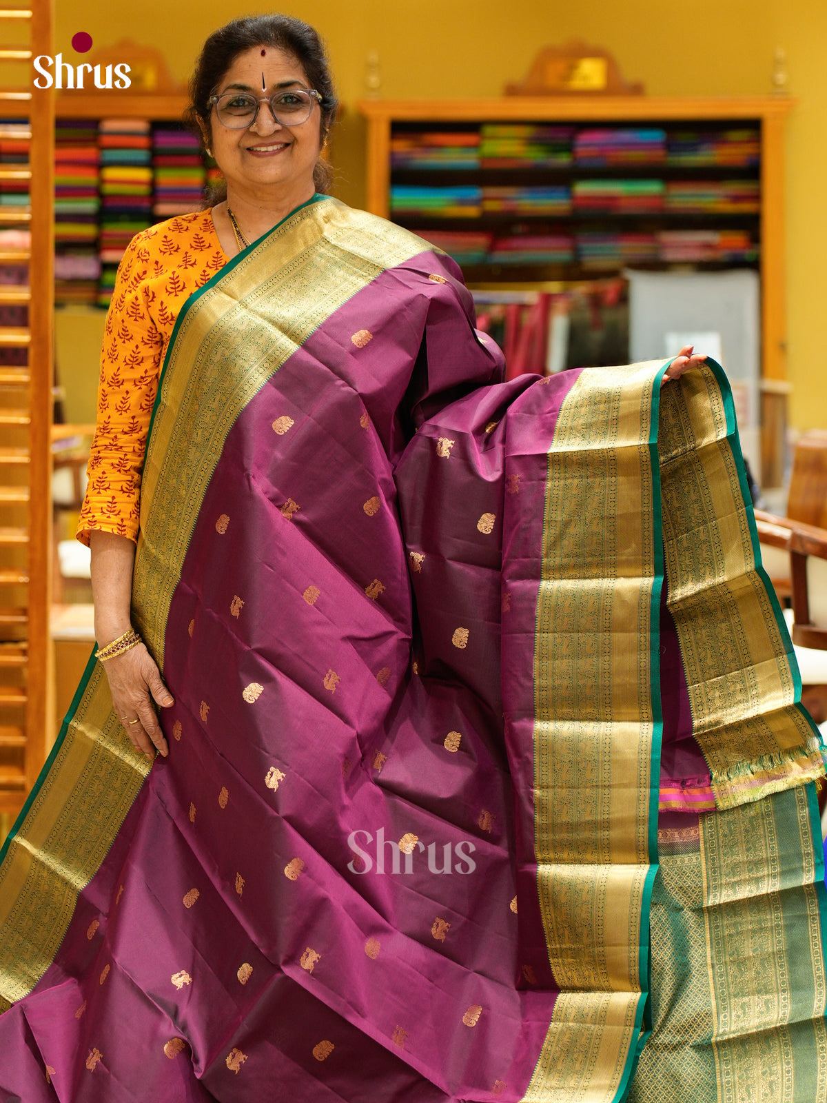 Kanchipuram silk Saree - EES27121 - Shop on Shrus.com