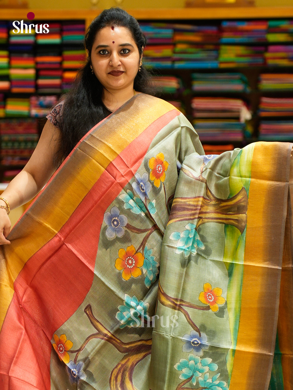 Tussar Saree - EES30139 - Shop on Shrus.com