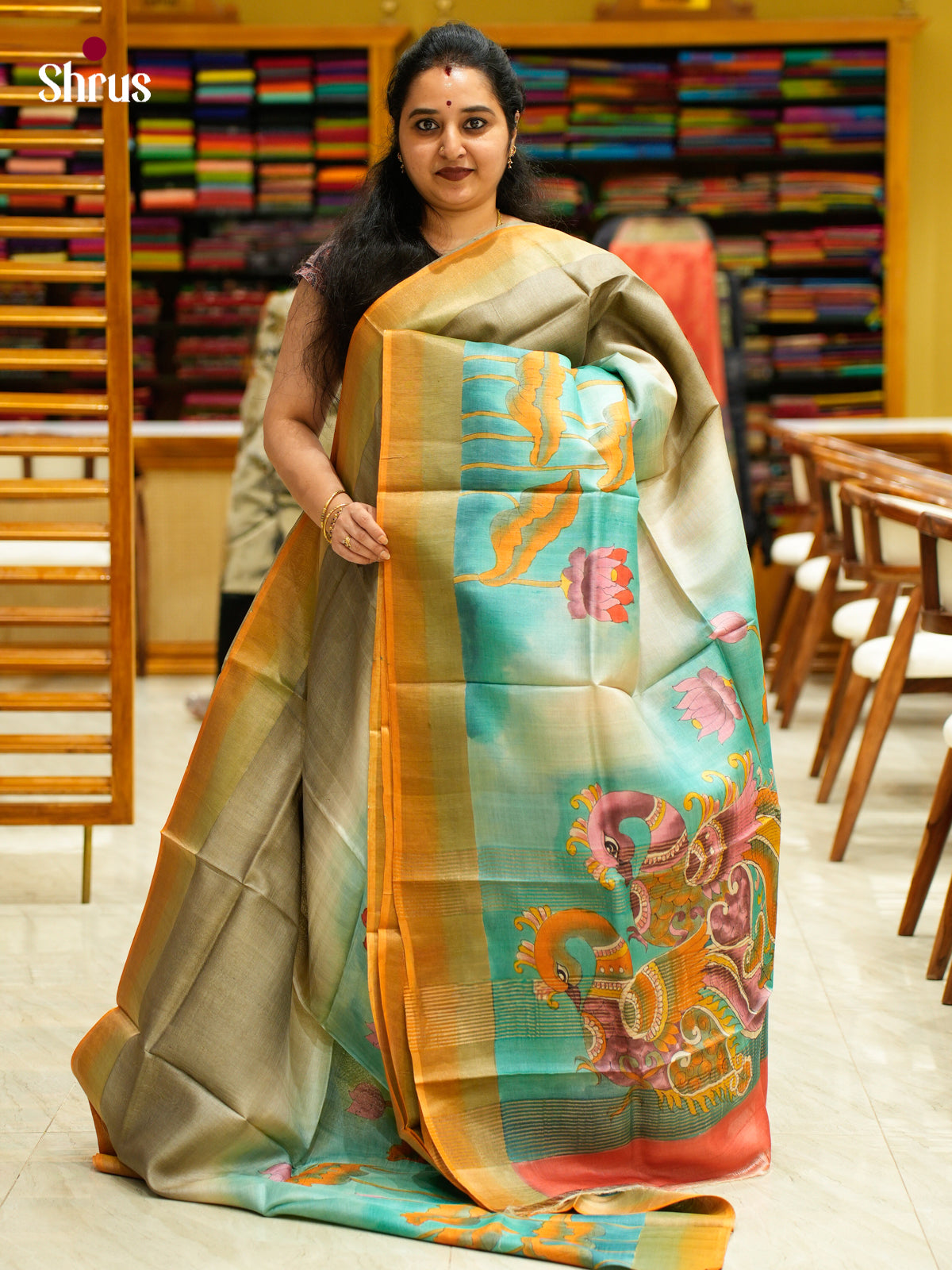 Tussar Saree - EES30193 - Shop on Shrus.com