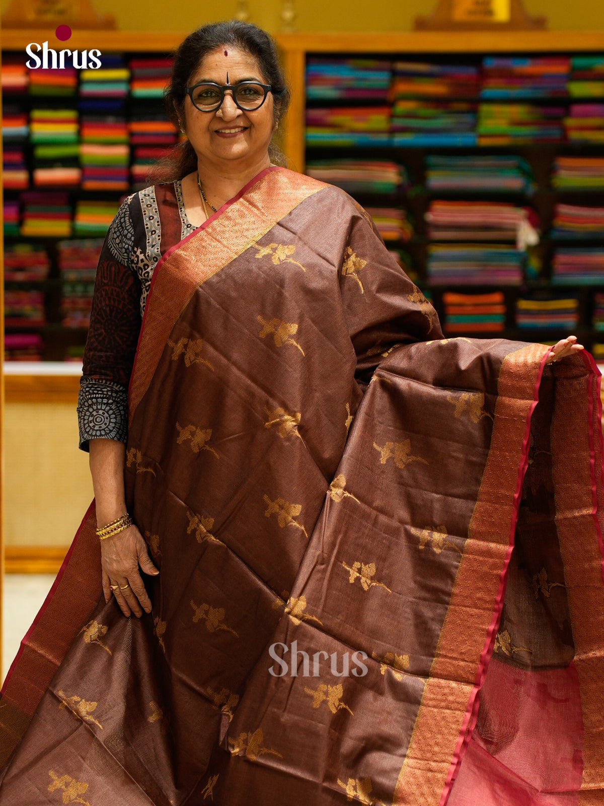Tussar Saree - EES30379 - Shop on Shrus.com