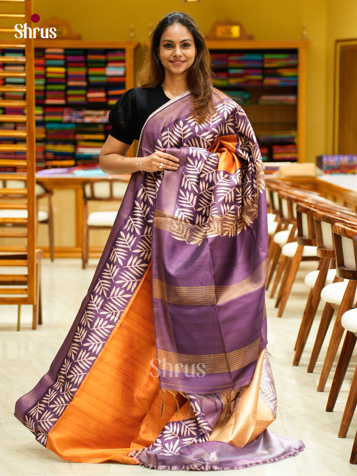 Champa semitussar Saree - EFS01214 - Shop on Shrus.com