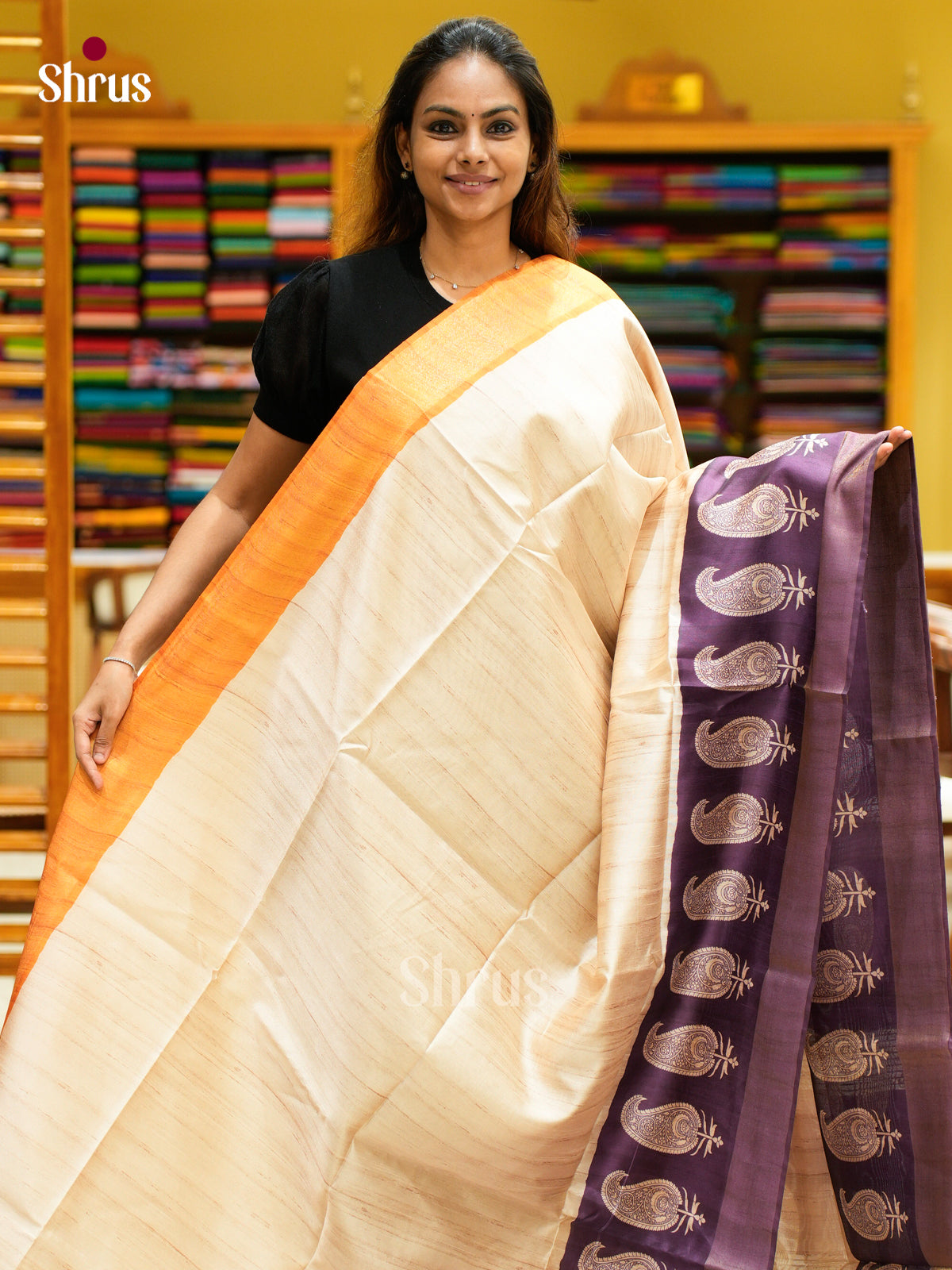 Champa semitussar Saree - EFS01222 - Shop on Shrus.com