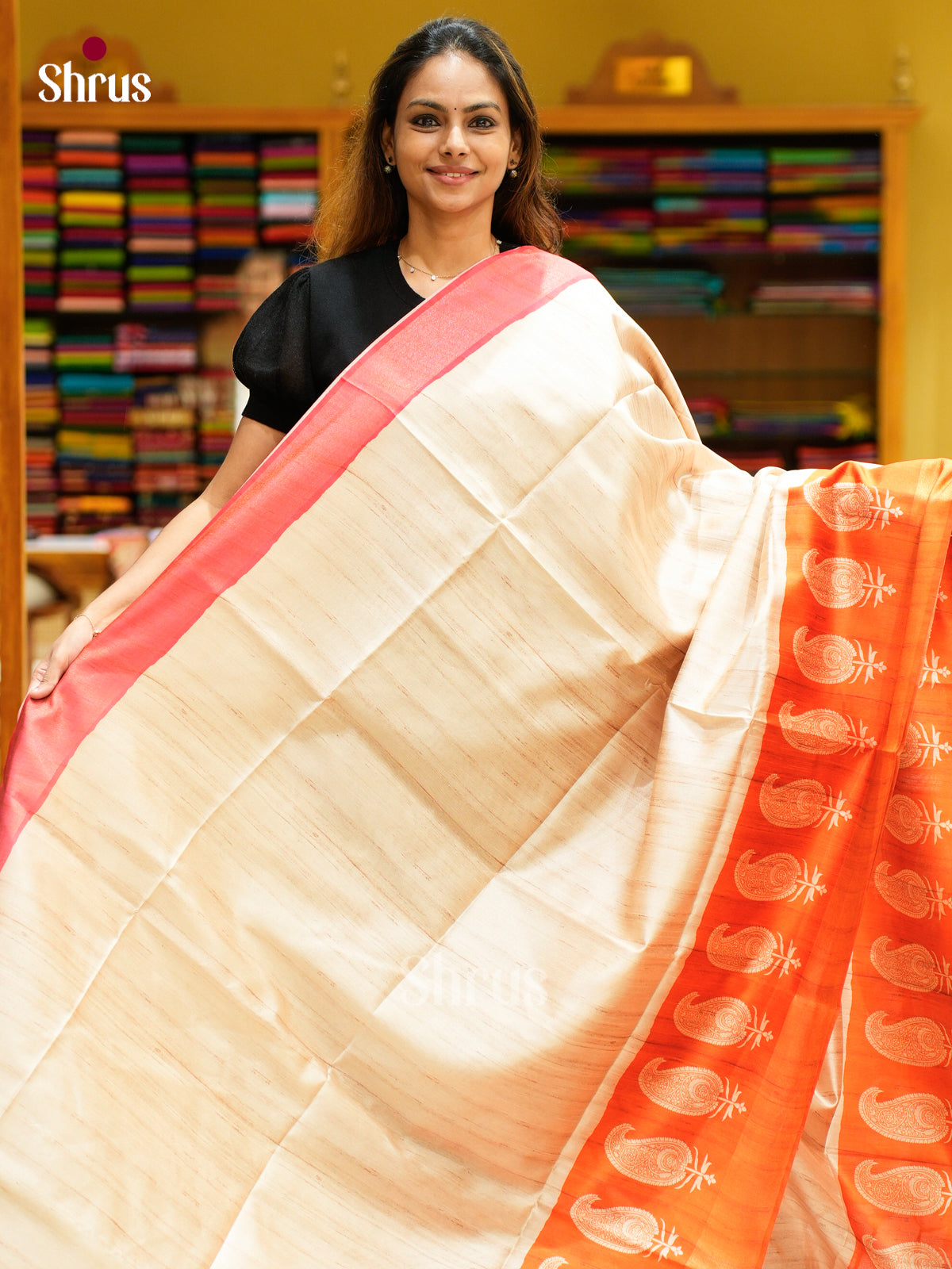 Champa semitussar Saree - EFS01223 - Shop on Shrus.com