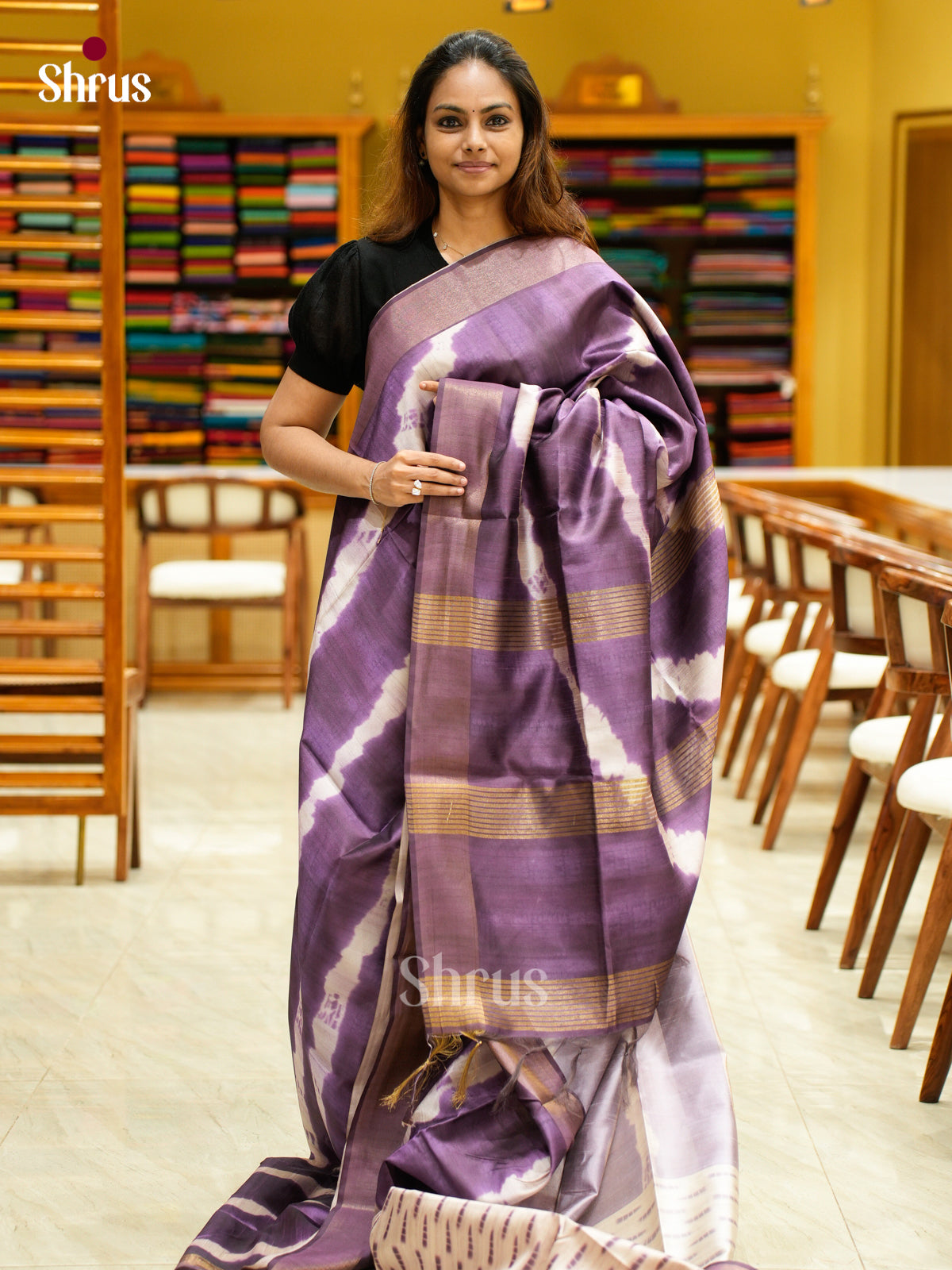 Champa semitussar Saree - EFS01230 - Shop on Shrus.com
