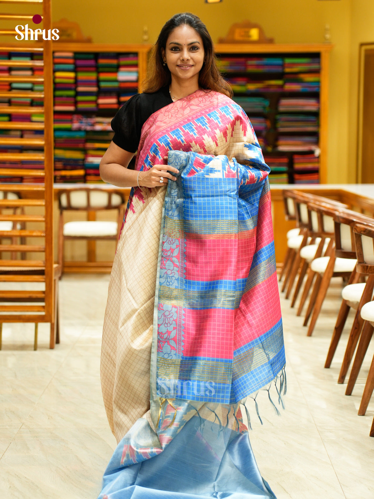 Champa semitussar Saree - EFS01241 - Shop on Shrus.com