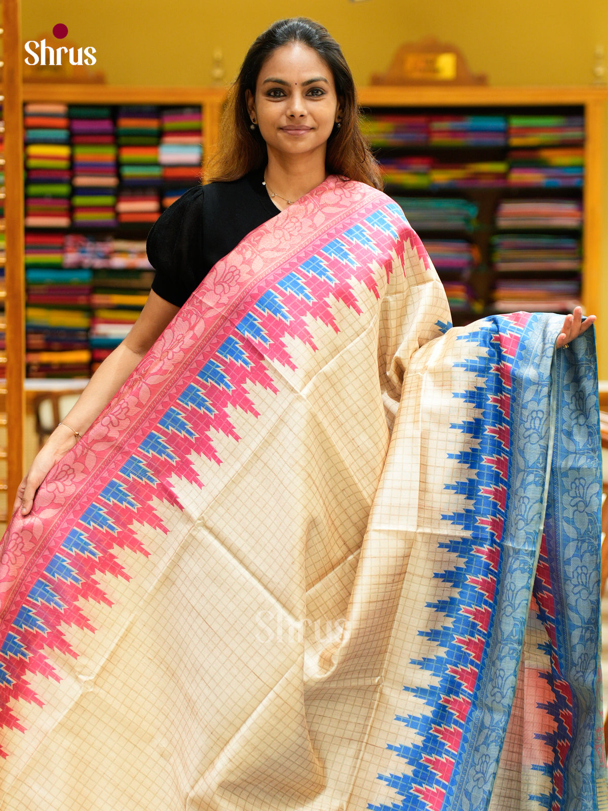 Champa semitussar Saree - EFS01241 - Shop on Shrus.com