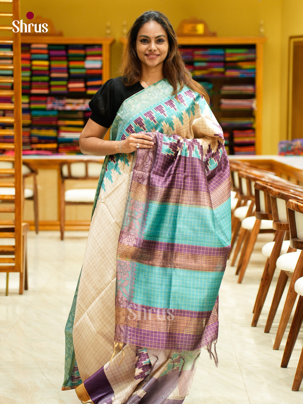Champa semitussar Saree - EFS01243 - Shop on Shrus.com