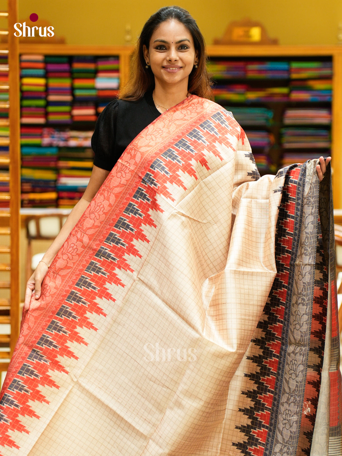 Champa semitussar Saree - EFS01244 - Shop on Shrus.com