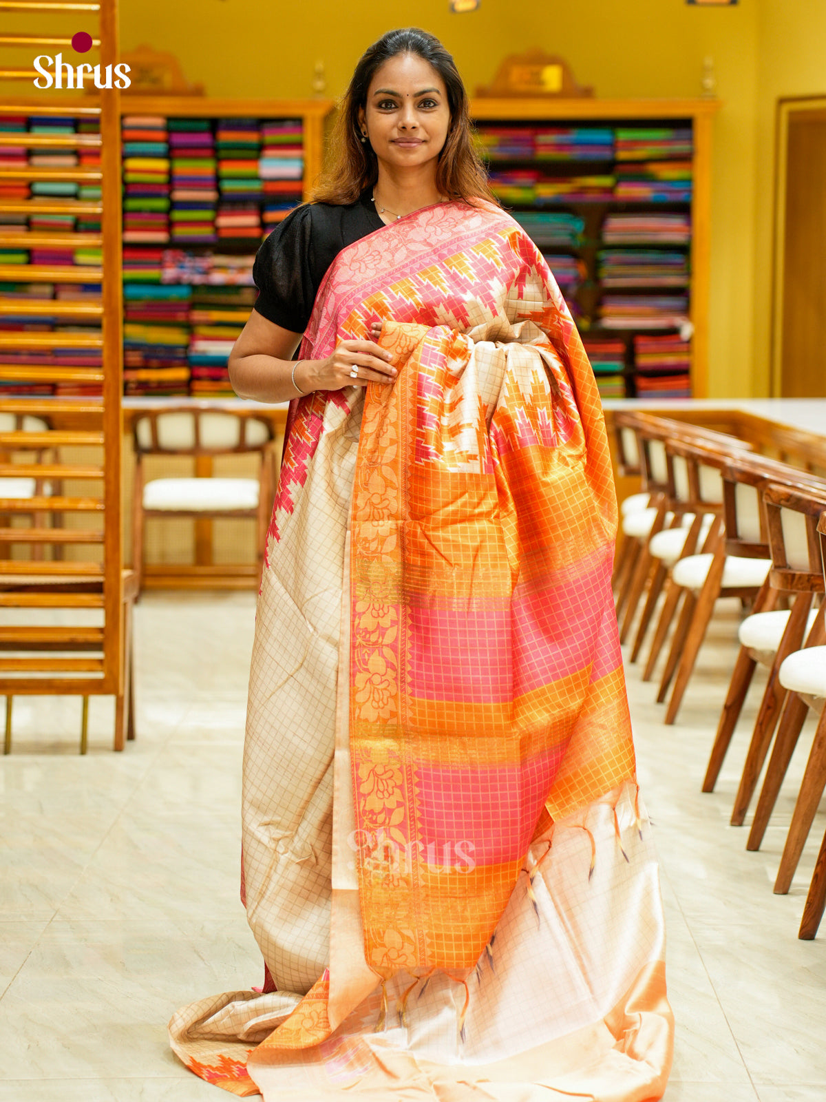 Champa semitussar Saree - EFS01246 - Shop on Shrus.com