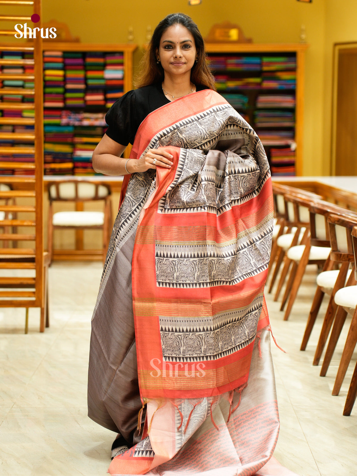 Champa semitussar Saree - EFS01251 - Shop on Shrus.com