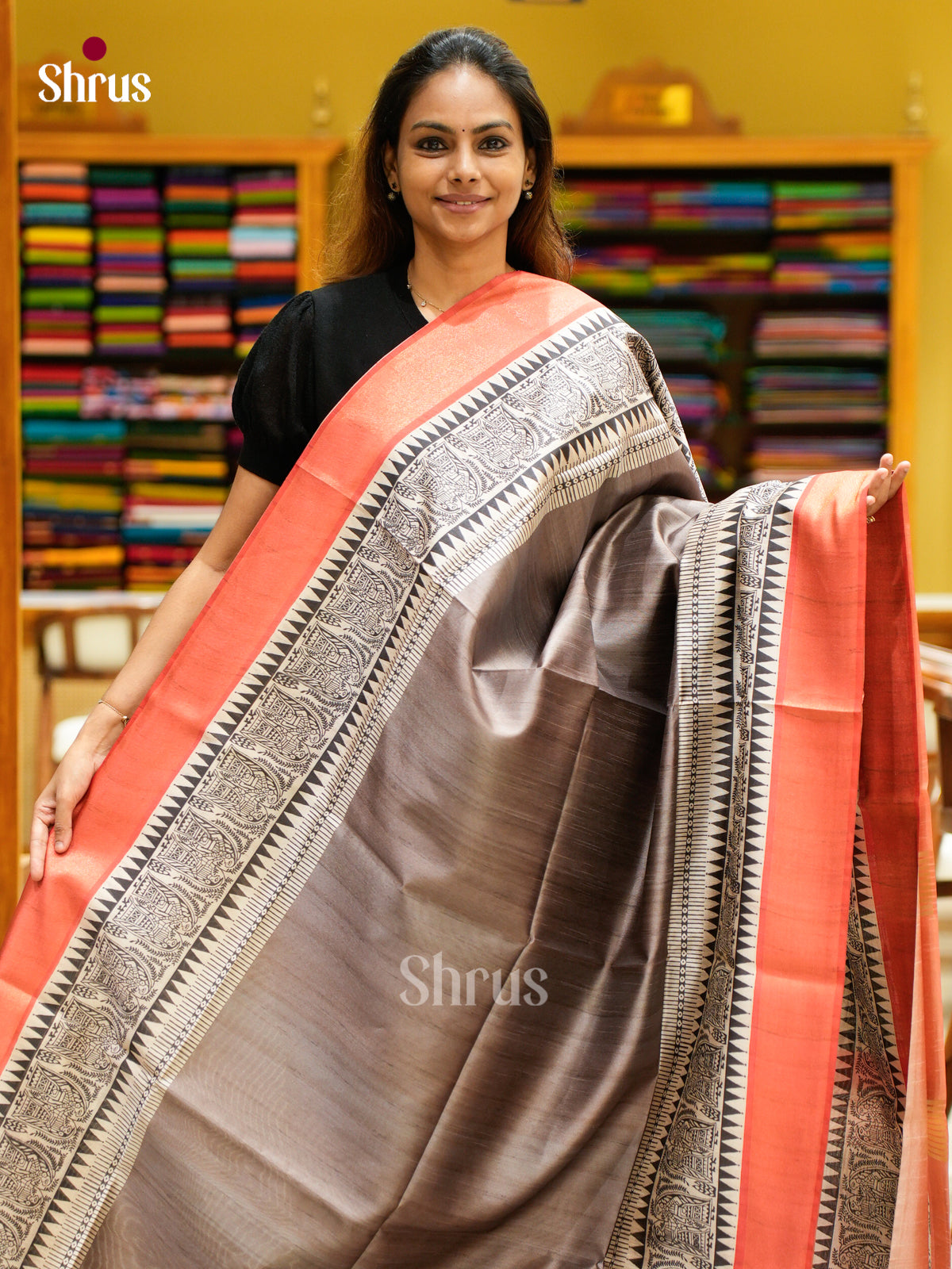 Champa semitussar Saree - EFS01251 - Shop on Shrus.com