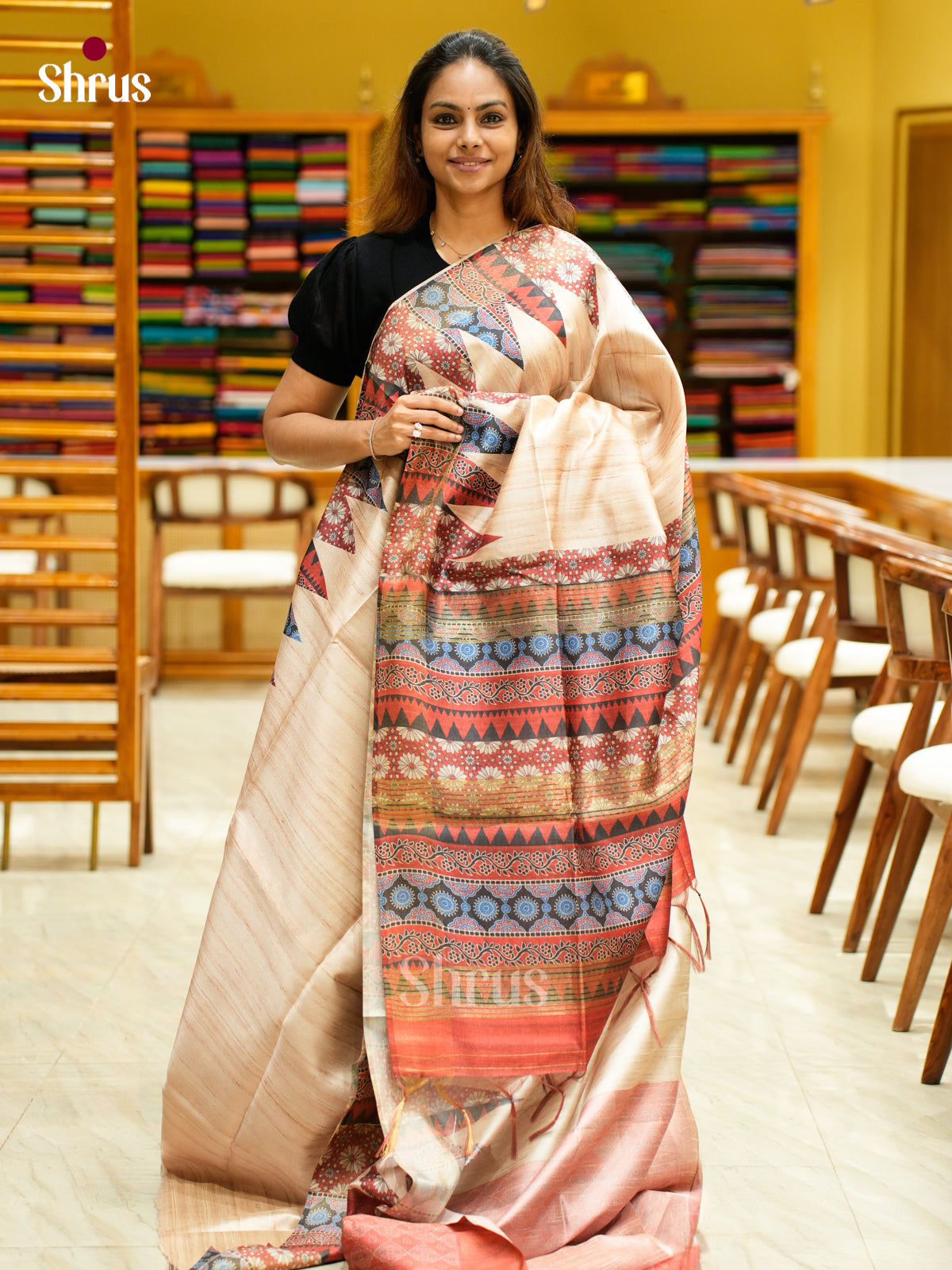 Champa semitussar Saree - EFS01270 - Shop on Shrus.com