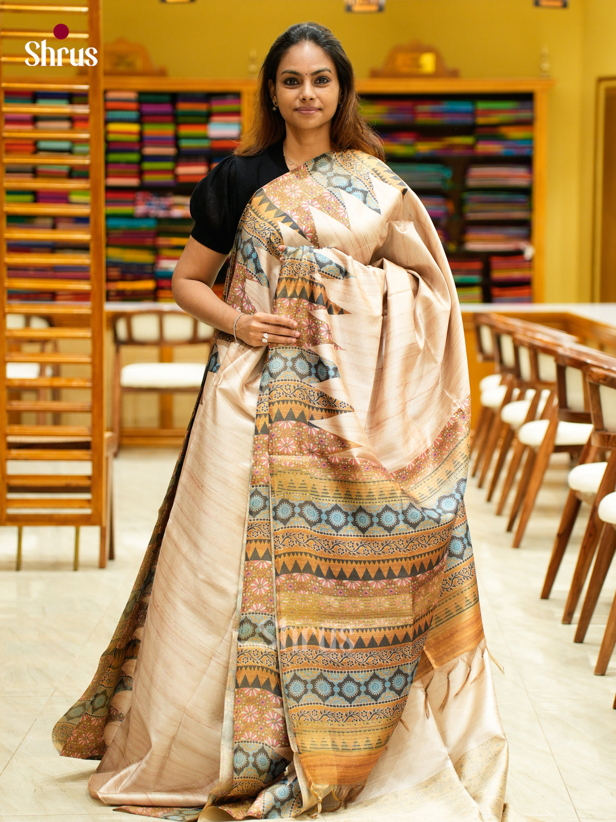Champa semitussar Saree - EFS01272 - Shop on Shrus.com