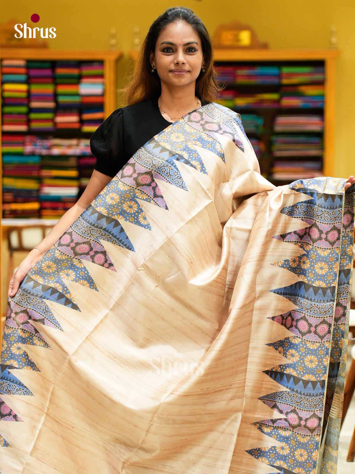 Champa semitussar Saree - EFS01273 - Shop on Shrus.com