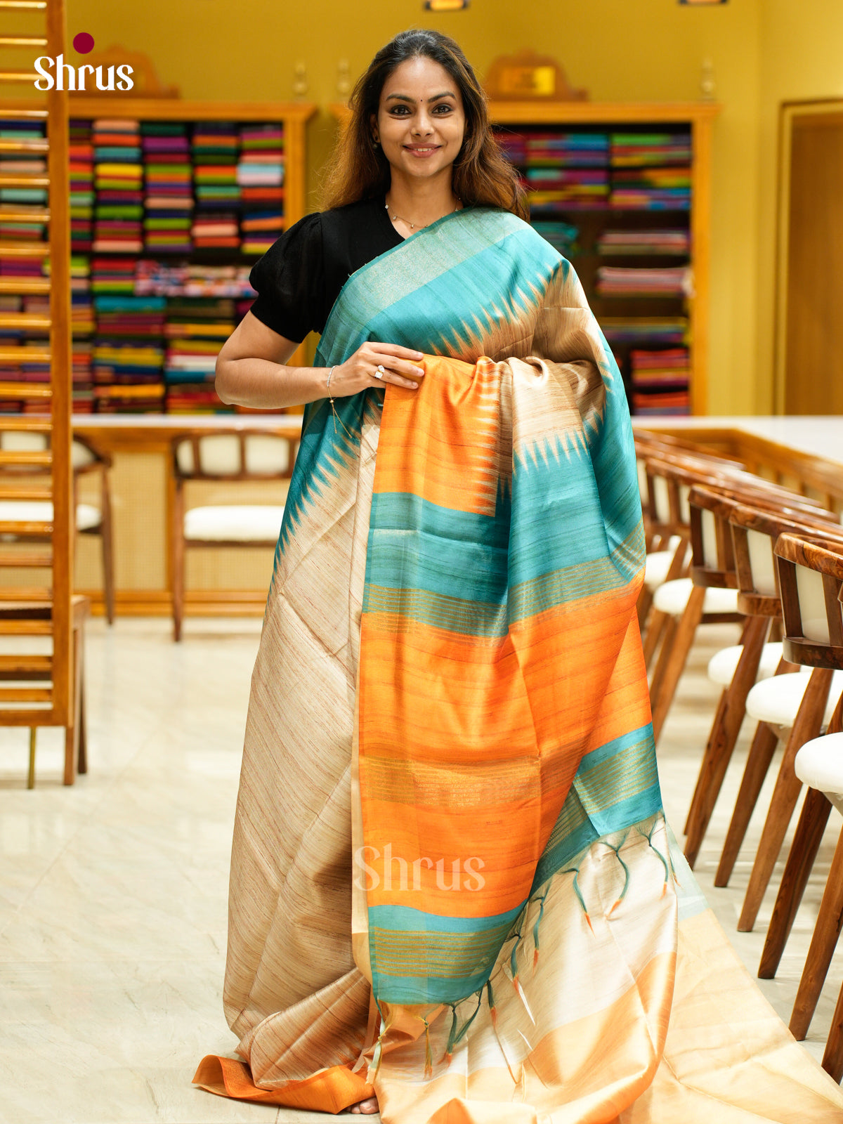 Champa semitussar Saree - EFS01284 - Shop on Shrus.com