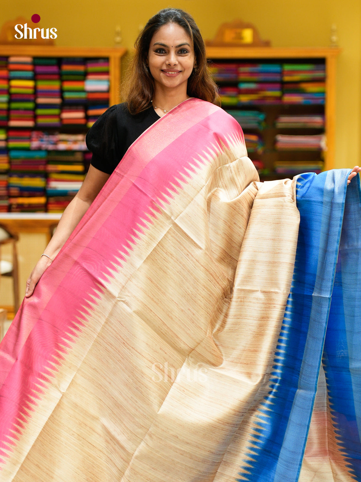 Champa semitussar Saree - EFS01285 - Shop on Shrus.com