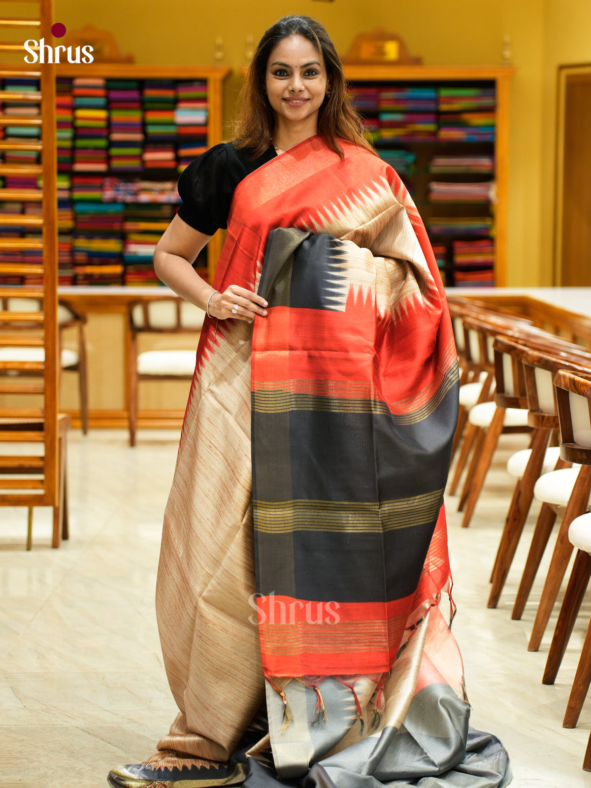 Champa semitussar Saree - EFS01286 - Shop on Shrus.com