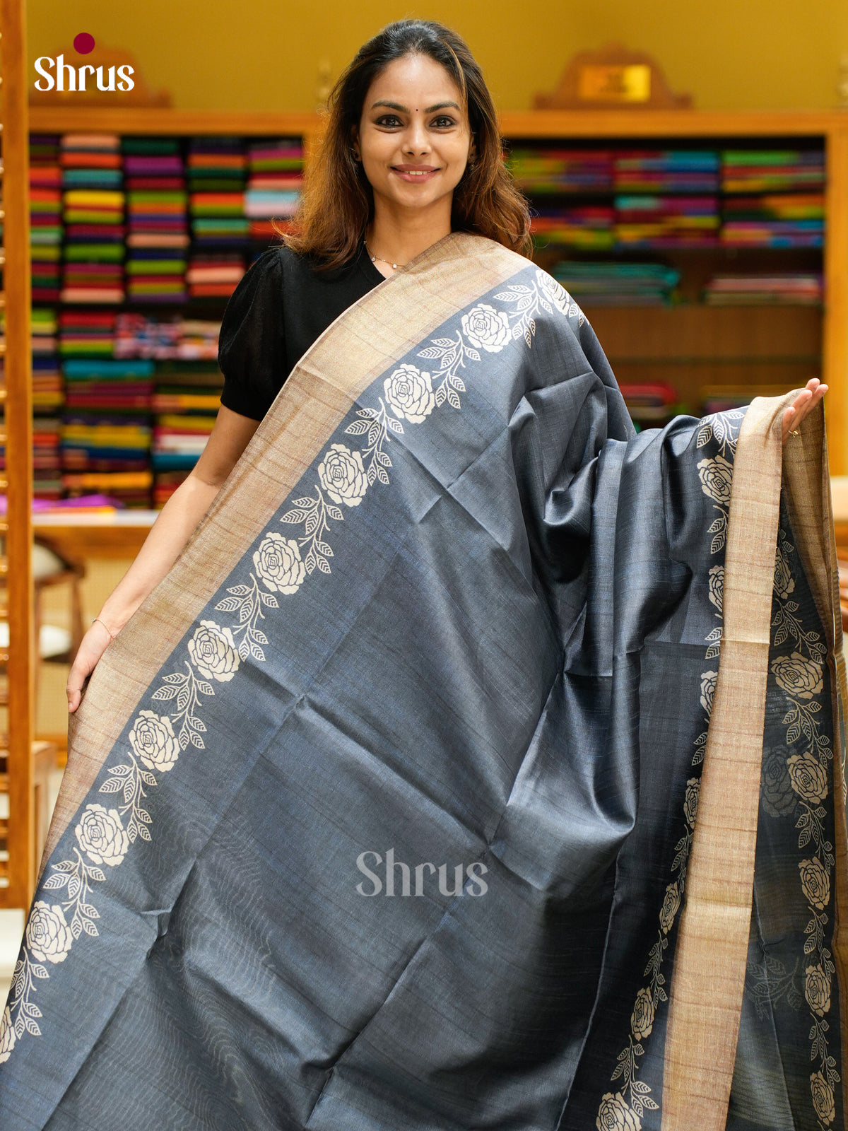 Champa semitussar Saree - EFS01287 - Shop on Shrus.com