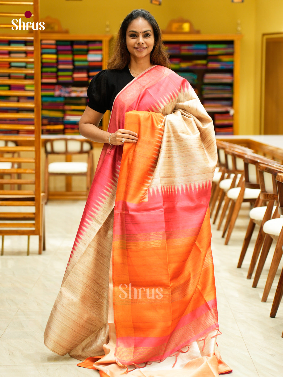 Champa semitussar Saree - EFS01289 - Shop on Shrus.com