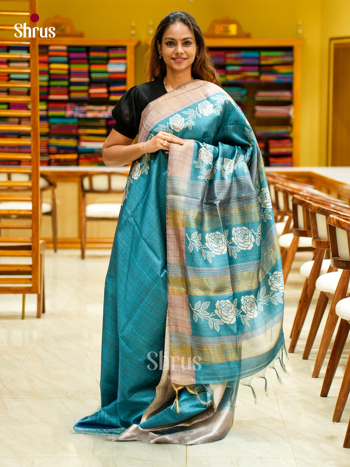 Champa semitussar Saree - EFS01291 - Shop on Shrus.com