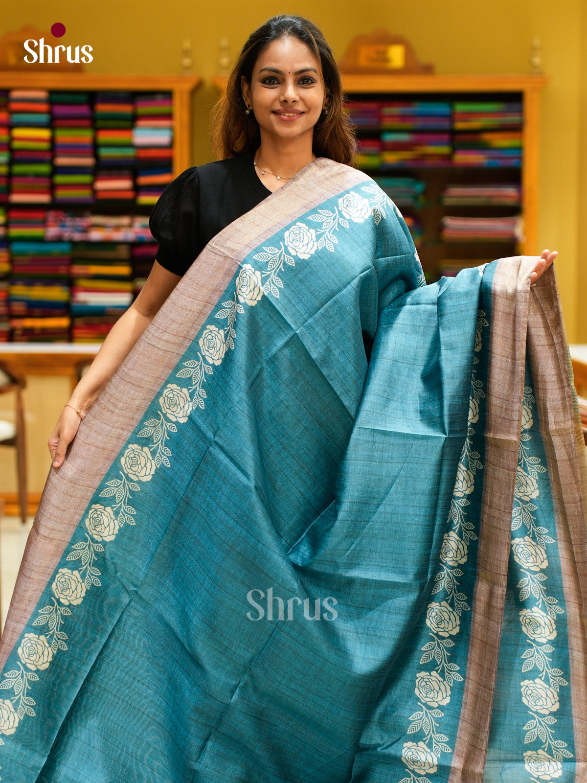Champa semitussar Saree - EFS01291 - Shop on Shrus.com