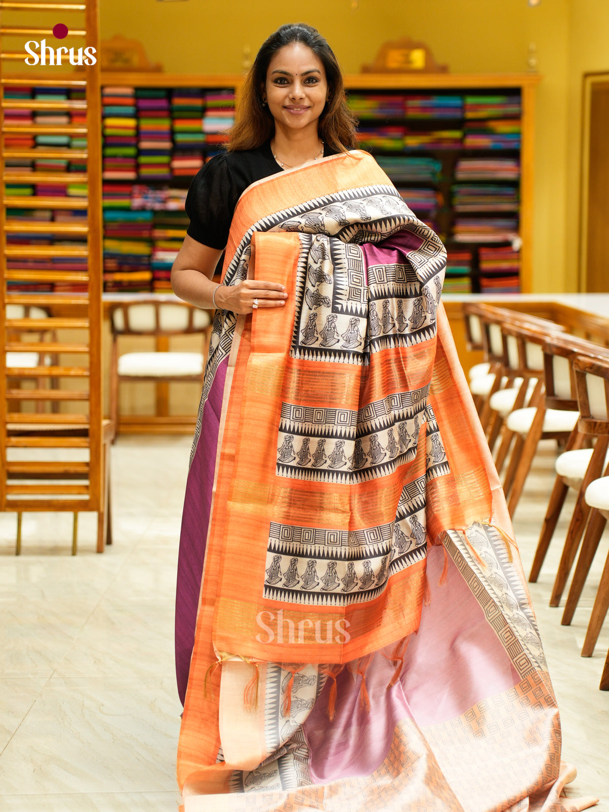 Champa semitussar Saree - EFS01295 - Shop on Shrus.com