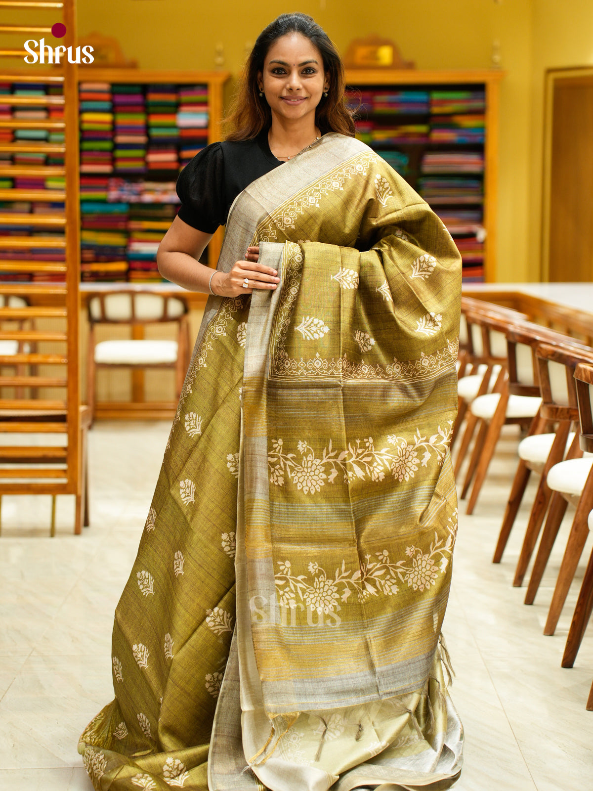 Champa semitussar Saree - EFS01308 - Shop on Shrus.com