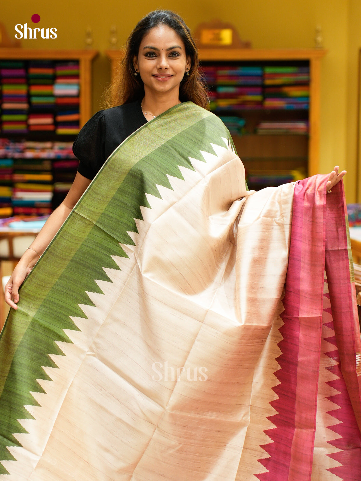 Champa semitussar Saree - EFS01309 - Shop on Shrus.com