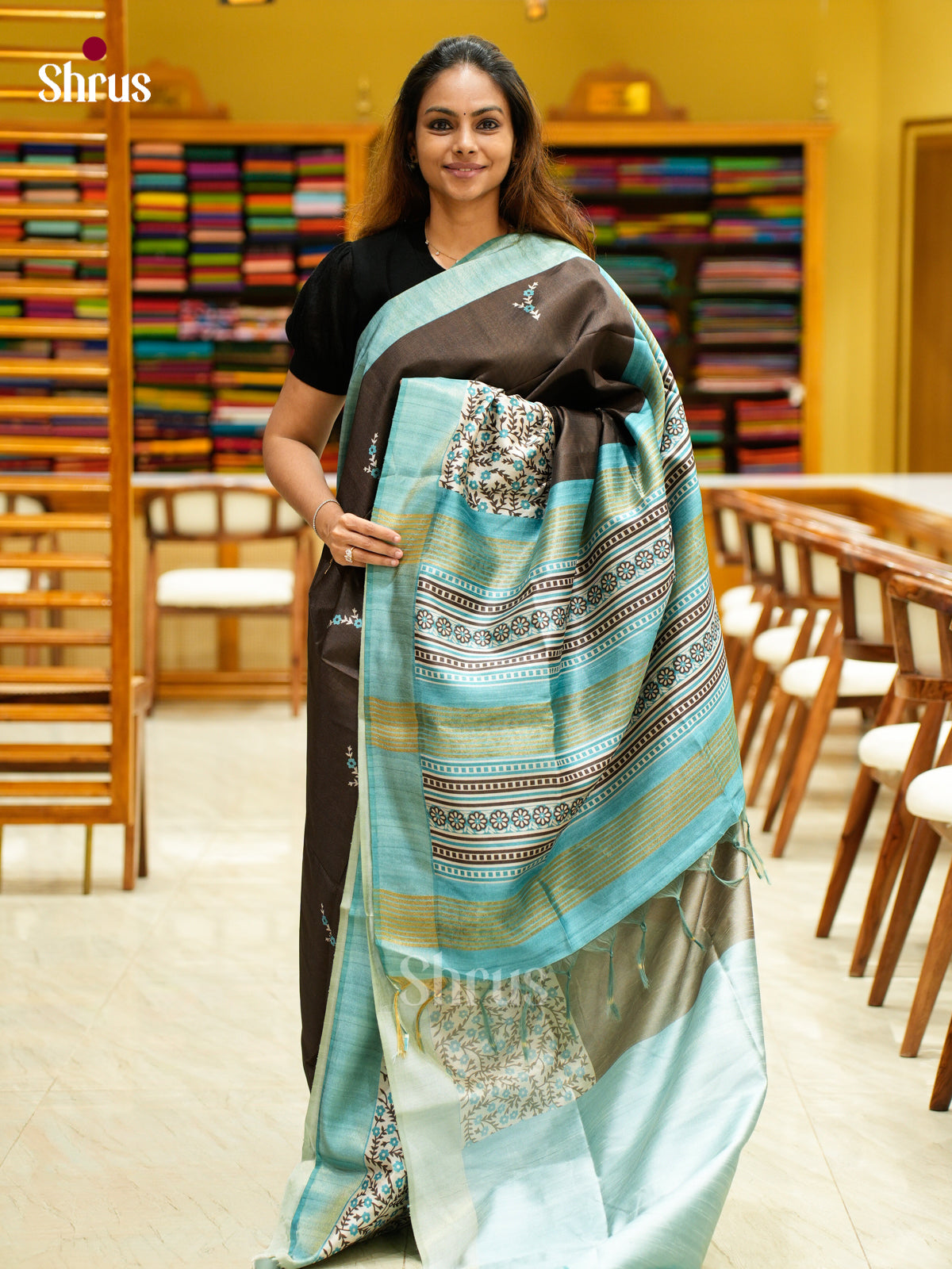 Champa semitussar Saree - EFS01317 - Shop on Shrus.com