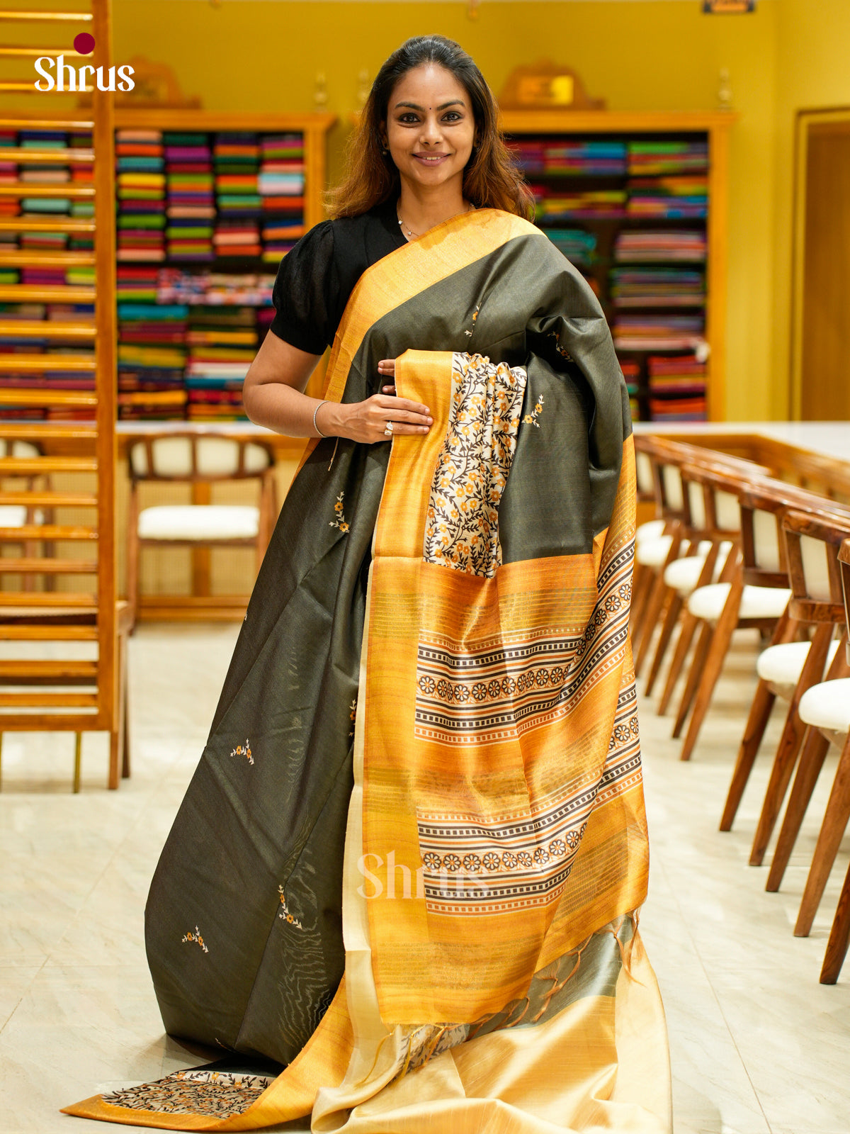 Champa semitussar Saree - EFS01318 - Shop on Shrus.com